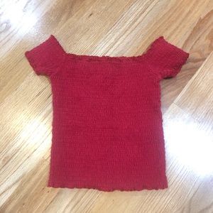 Hollister red off the shoulder top
